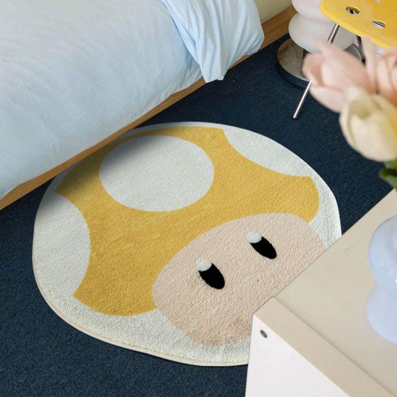 Cartoon Mushroom Head Household Absorbent Non-slip Thick Imitation Cashmere Carpet Wear-resistant Dirt Warm Bedroom Bed Blanket