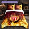 Monaco FC Themed Bedding 3Pcs Duvet Cover Set Decorative Bed Linen For Teen Room Home Decoration