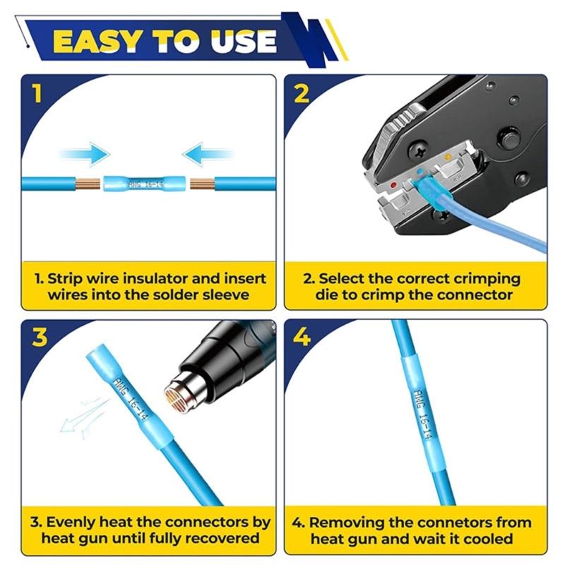Heats Shrink Waterproofed Insulated Terminals Connectors for Electrical Wiring With Quick Installation