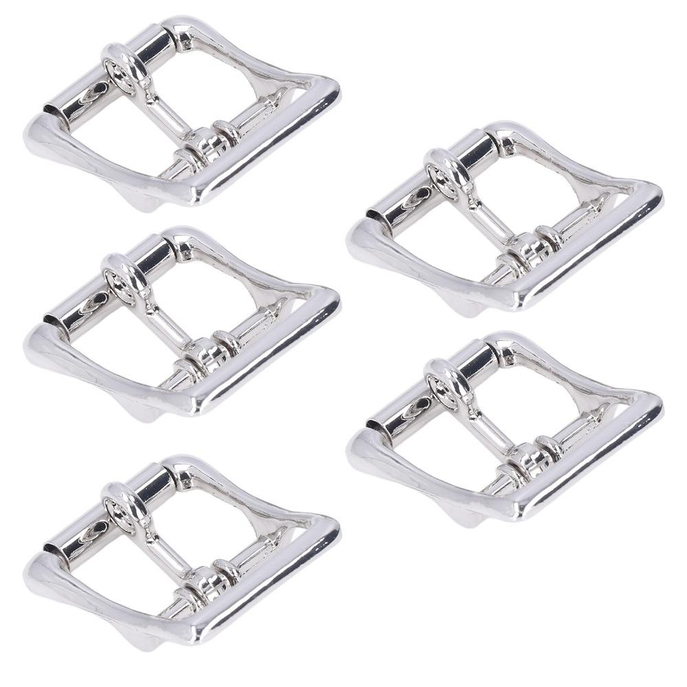 5pcs Easy Installation Metal Replacement Buckle Square Center Bar Single Prong Buckle Leather Craft