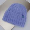 Women'S Big Size Rabbit Fur Blended Beanie Winter Hat Soft Thick Ear Protection Windproof Baggy Knit Cap For Outdoor
