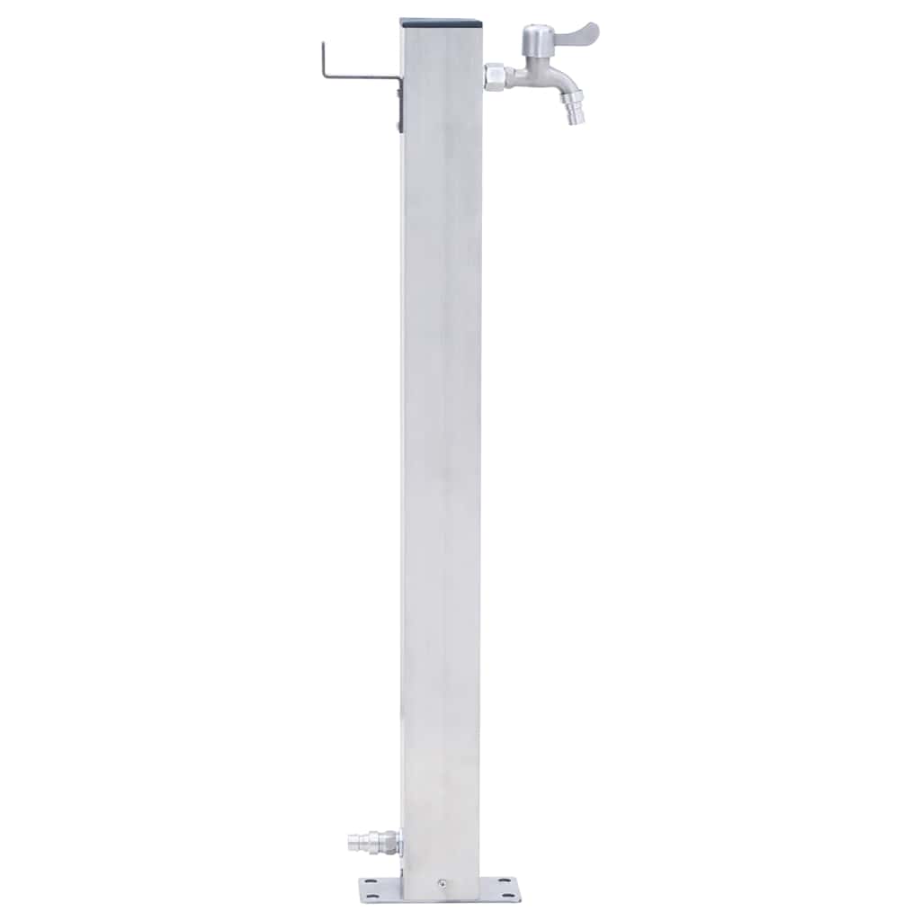 Vidaxl Kran Ogrodowy Na Kwadratowym Słupku, 40 Cm, Stal Nierdzewna