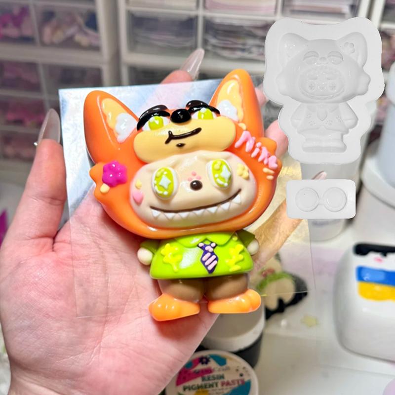 Kawaii Labubu Silikonform Søtt Tegneseriebilde Bakeform DIY Sjokoladekake Godteri Bakeform Håndverksverktøy