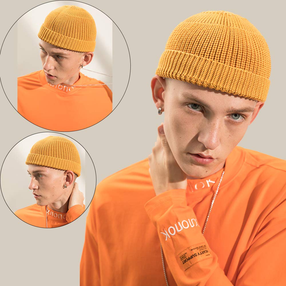 Clape Knit Roll Brimless Sag Watch Stretch Excellent Men's Cap, Beanie, Cap, Fisherman's Cap, Hat, Cap, Cap, Stylish, Shallow, Material, Warmth,