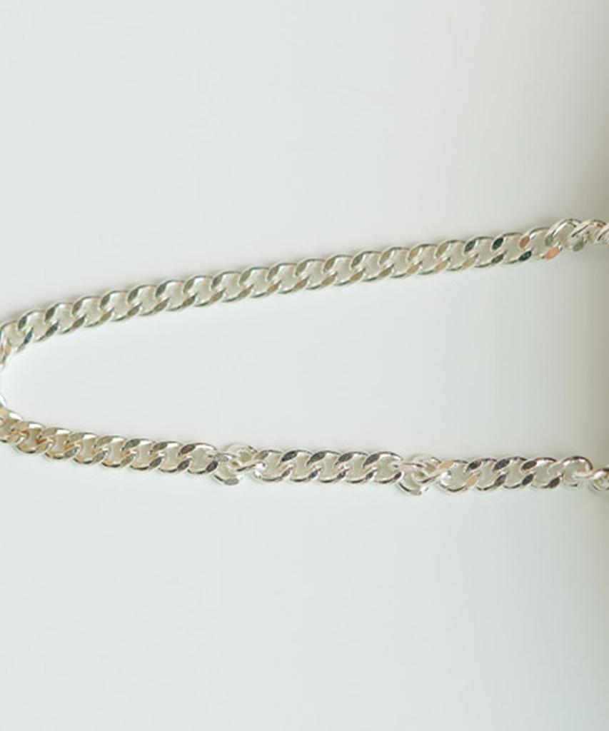 Alleun Silver 925 Silk Square Curved Chain Necklace