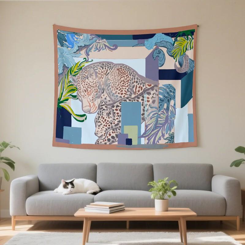 Boho Chic Wall Tapestry With Moon Phase Floral Starry Sky Design Bedroom Yoga Studio Decor