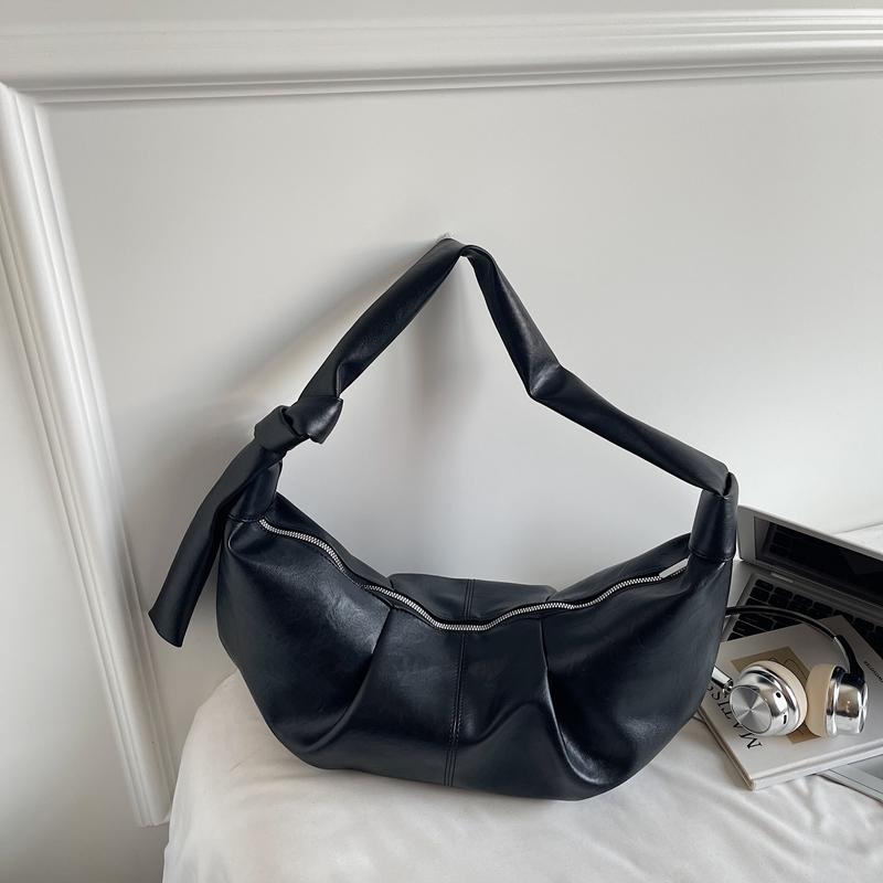 Large Capacity Hobo Bag Women's Vintage Pleated Shoulder Bag Commuter Crossbody Bag
