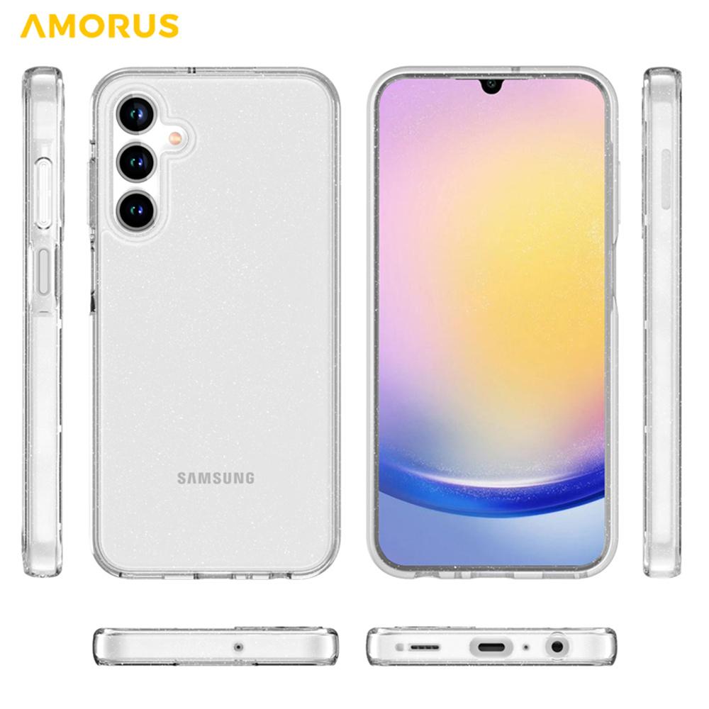 AMORUS Für Samsung Galaxy A15 4G/5G Hülle Weiches TPU Hartes PC Rückteil Stoßfest Handyhülle