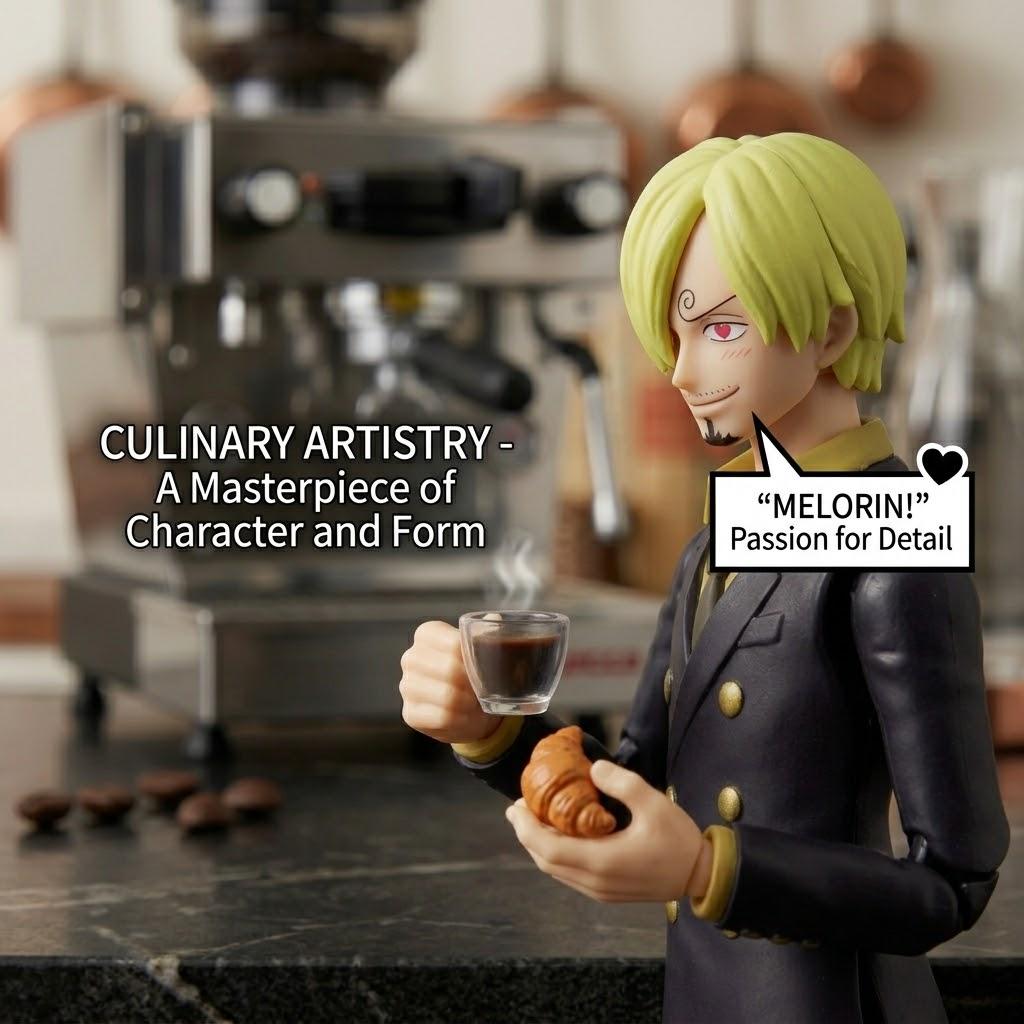 Figura de Acción de Sanji de One Piece - Serie Anime Heroes - 6.5" Juguete Coleccionable Altamente Articulado con Efecto Diable Jambe