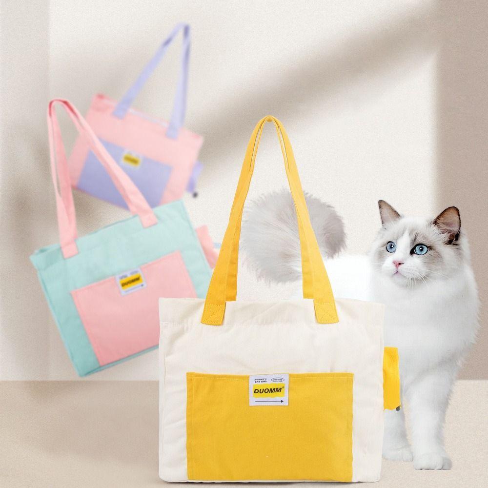 

Foldable Cat Shoulder Bags Exposed Cat Carrier Bags Cat Outgoing Handbags for Travel зелёный