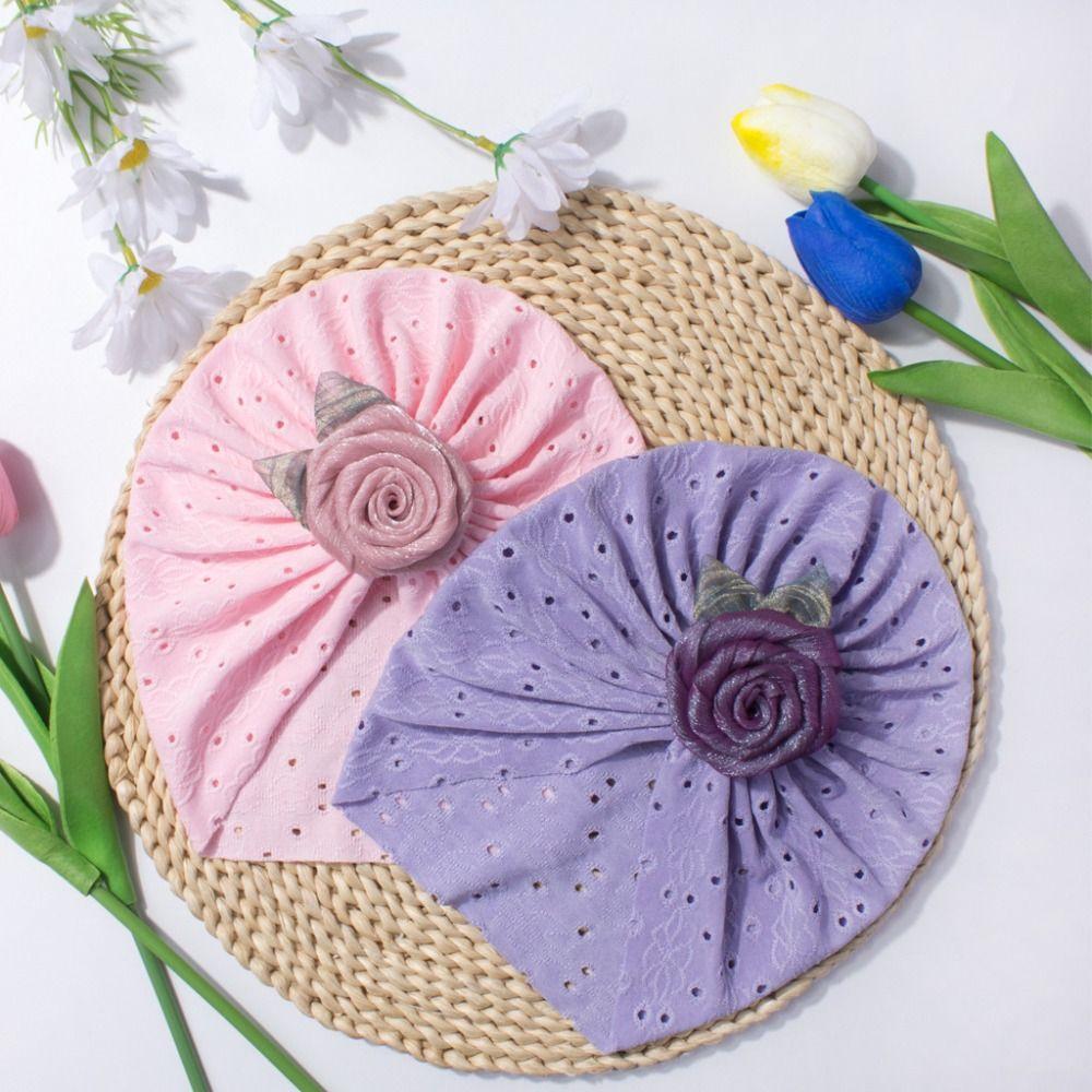 Flower Newborn Baby Girls Turban Hollow Toddler Kid Head Wrap Cute Baby Hat  Hair Accessories