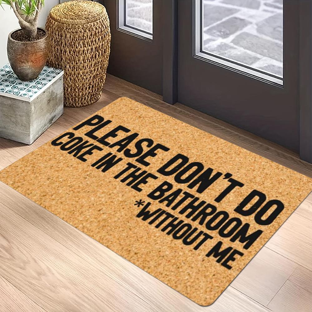 Modern Pop Typography Carpet Mat Rug Quote Arrow Cork Home Decoration Bathroom Entryway Brown Black Gray Green Yellow White