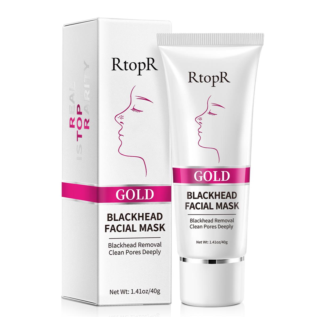 

Золотая маска RtopR удаляет прыщи от черных точек, очищает поры, отбеливает, увлажняет золотую грязь 1pcs