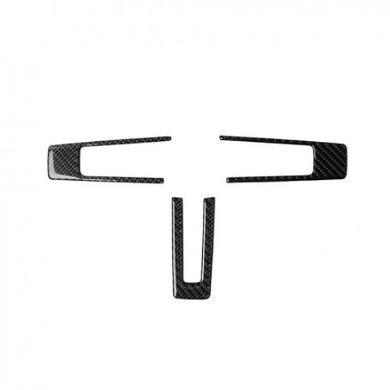 New Carbon Fiber Steering Wheel Panel Decor Trim Cover For Ford Mustang 2009-13