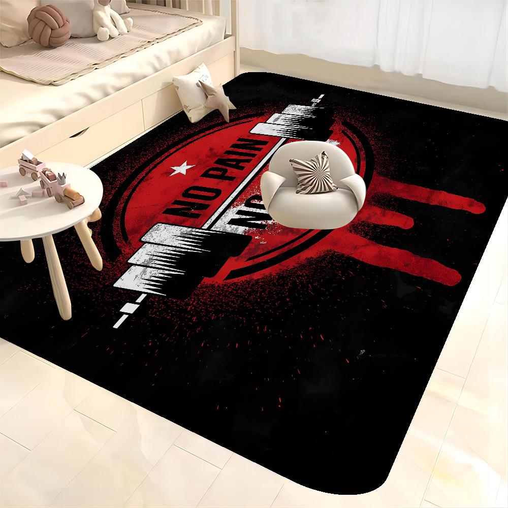 No Pain No Gain GYM Room Mats Washable Non-Slip Living Room Sofa Chairs Area Mat Kitchen Alfombra