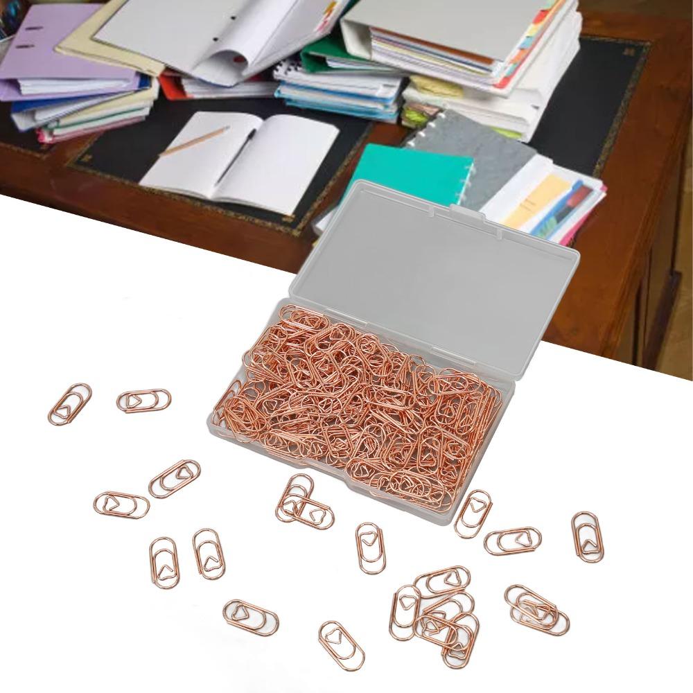 300pcs Electroplated Finish Rose Gold Paper Clips Anti Slip Design Decorative Paperclips  DIY Crafts