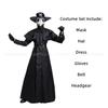 Halloween Medieval Hooded Robe Plague Doctor Costume Mask Hat for Men Monk Cosplay Steampunk Priest Horror Wizard Cloak Cape 5XL