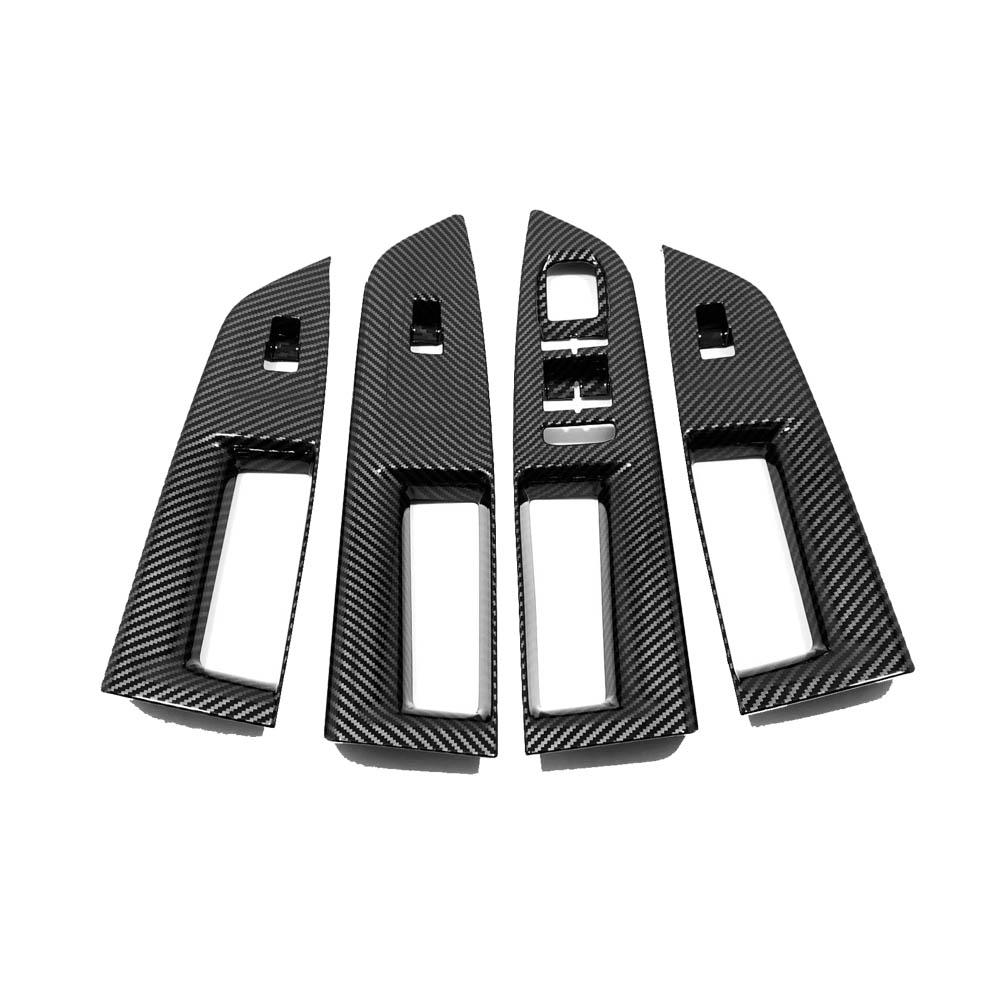 Autopříslušenství pro Volkswagen Golf Nerezová ocel Karbonové vlákno Kryt zvedacího okna Vnitřní dveře Sklo zvedacího okna