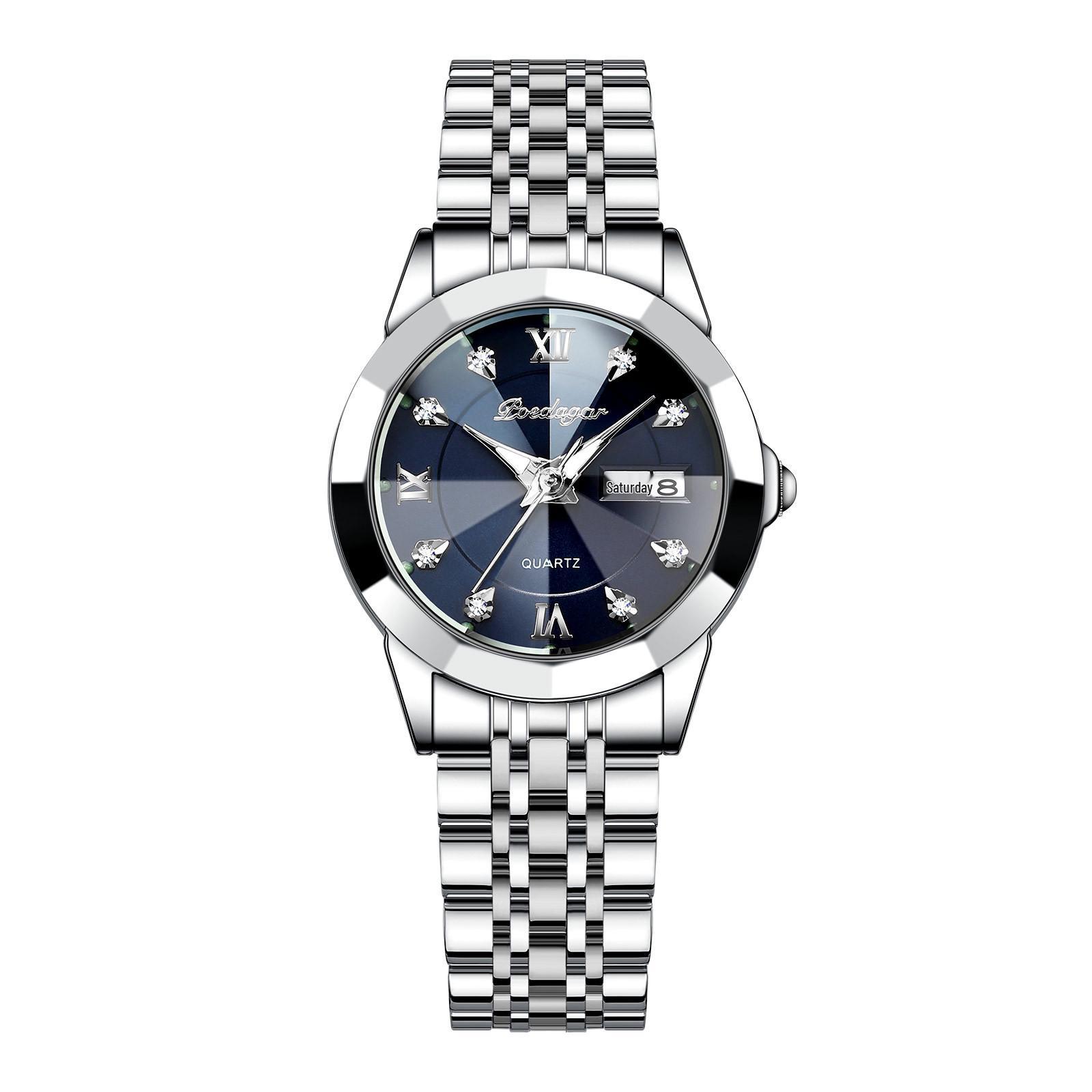 

Новые швейцарские женские водонепроницаемые светящиеся наручные часы с двойным календарем