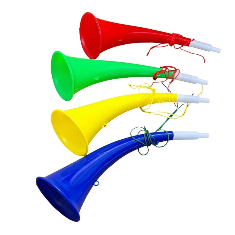 Pack Of 12 Random Color Plastic Horns Sports Party Supplies For Sports Game Cheering And Party Celebration