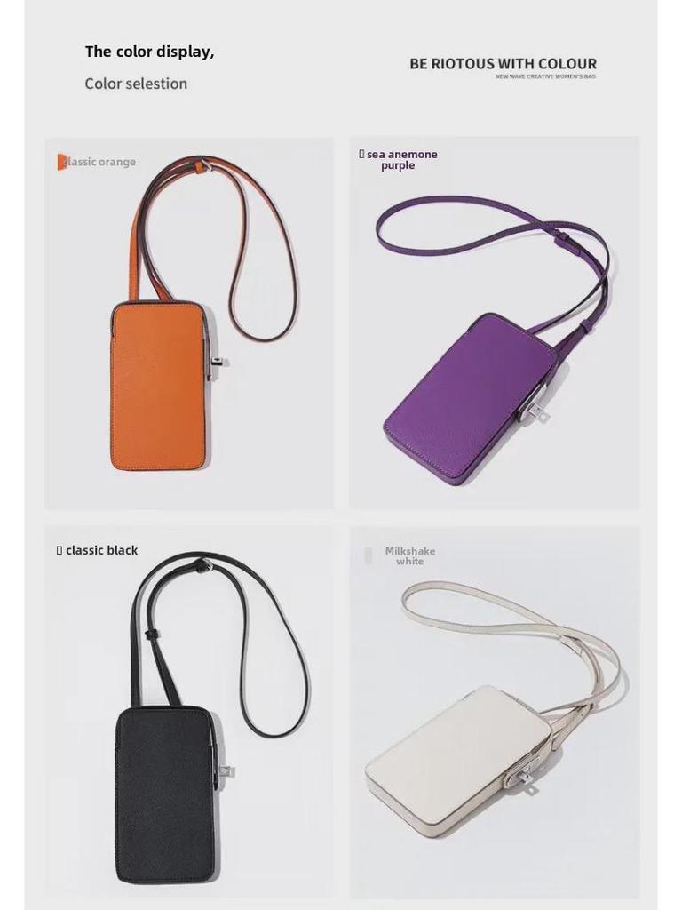 Women's Genuine Leather Palm Pattern Mini Crossbody Phone Bag