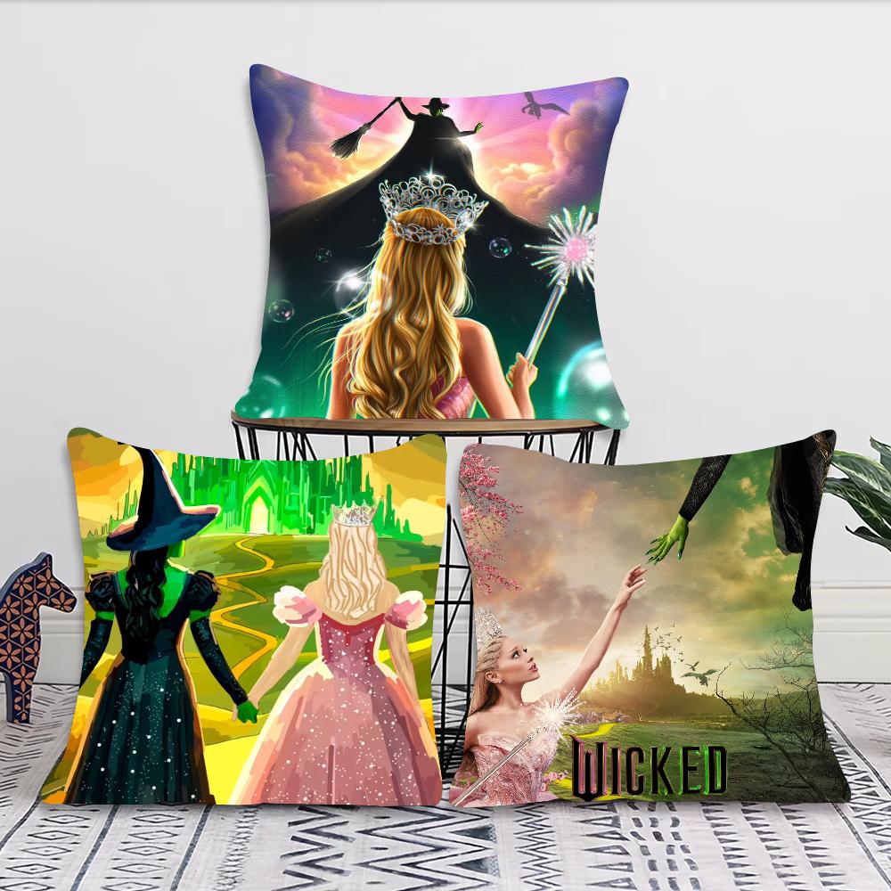 W-Wicked Part One Movie B Pillow Case Square Pillow Bedroom Sofa Leisure Comfort Cushion Car Living Room Home Decoration
