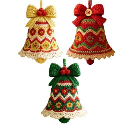 DIY Crochet Christmas Tree Kit Festival Handmade Christmas Bell Ornament Crochet Christmas Bell Ornament Kit