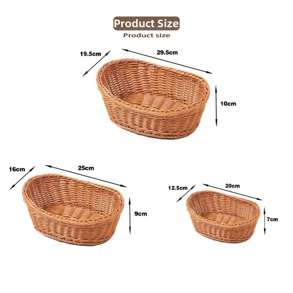 Hardness Rattan Wicker Woven Serving Baskets Handwoven 8 Styles Bread Fruit Vegetables Basket Household