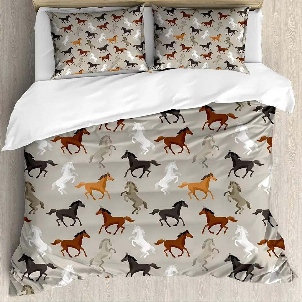 Wild Horse Down Duvet Cover Set Bedding Set 3-piece Duvet Cover Set
