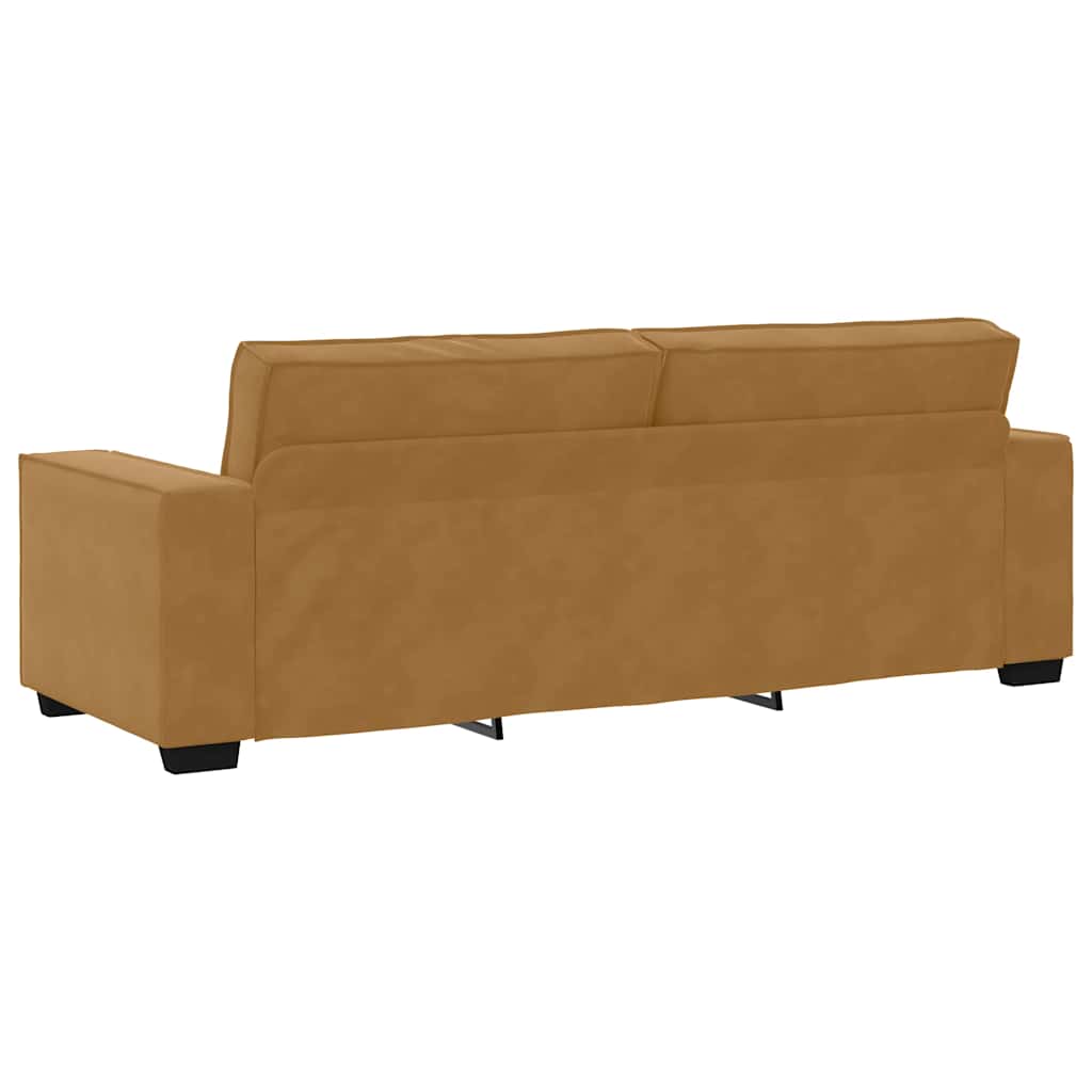 3 Seater Sofa in Brown 220 x 78 x 84 cm Velvet