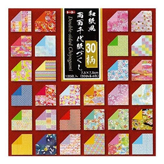 Toyo Origami Washi-style Chiyogami Set Double-sided 7.5cm Square 30 Designs 120 Sheets 018061