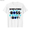 Godfather of The Boss Birthday Boy Baby Decor Family Matchin T-shirt For Men Women 100% Cotton T Shirts Short Sleeve Tops 1027-2