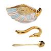 Sugar Container with Spoon Decorative Swan Shaped Plastic Glass Seasoning Jar for Sugar Salt Coffee Tea