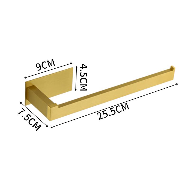 Punched Brushed Gold Towel Rail Paper,Holder and Hook Stainless Steel Bathroom Accessories Black Towel Hanger Bath Hardware Set