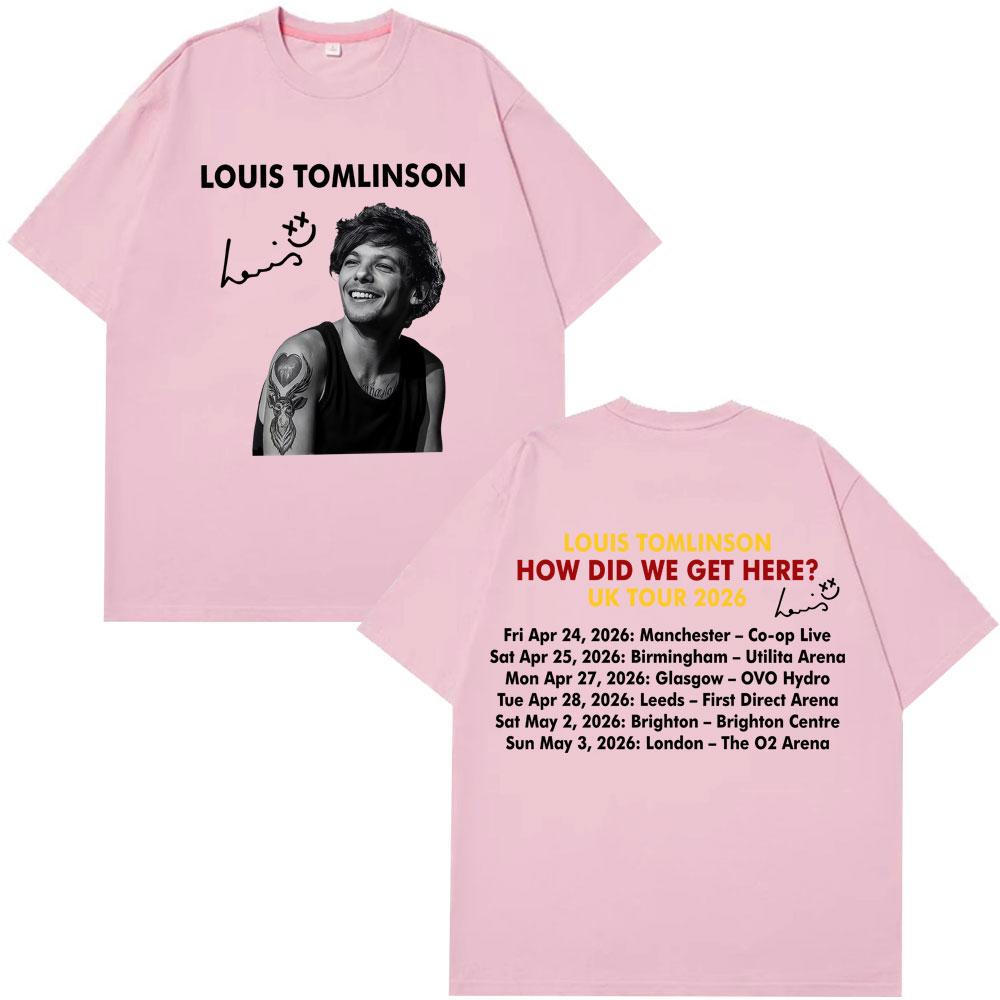 Cantante Louis Tomlinson How Did I Get Here Tour 2026 Stampa Maglietta Unisex Unisex Hiphop Maglietta Cotone Manica Corta Moda Magliette