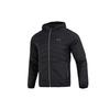 Solid Color Zip-Up Hooded Cotton Jacket Men Black 1375447-001