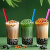 100Pack Colorful Reusable Pp Wide Straws For Milk Tea Shakes & Popsicles Food-Safe Durable Drink Accessories