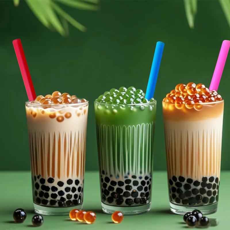 100Pack Colorful Reusable Pp Wide Straws For Milk Tea Shakes & Popsicles Food-Safe Durable Drink Accessories