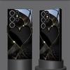 Black Gold Heart-shaped Tempered Glass Phone Case Suitable for Samsung Galaxy S26 S25 S24 S22 S21 S20 FE/Ultra/Plus5G Anti Drop