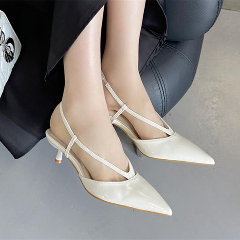 Mode Bailamos 2025 Brandneue Damen Sandalen Mode Spitzschuh Damen Elegante Slingback Sandalen Mittlerer Absatz Kleid Pumps Schuhe Mujer