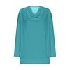 Womens Draped Cowl Neck Shirts Casual Long Sleeve Loose  Pullover Tops