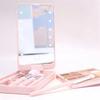 Adjustable Brightness LED Makeup Mirror Brush Set Mini Cosmetic Brushes Pocket Mirror  Travel Use