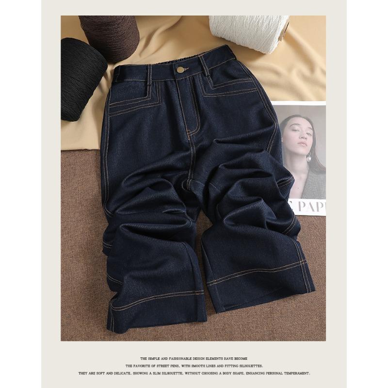 DIMANAF Toamnă Iarnă Mărimi Mari Pantaloni Femei Pantaloni Lungi Doamnă Mărimi Mari Largi Casual Partea de Jos Jeans Gros din Denim