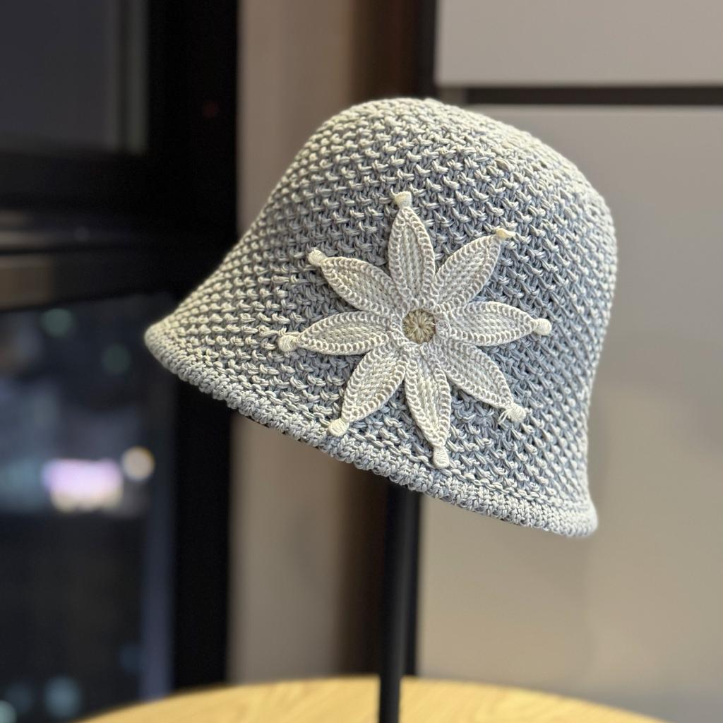 New Japanese-style cute handmade floral fisherman hat for women, sweet and fashionable bucket hat for spring and summer, sun protection and UV
