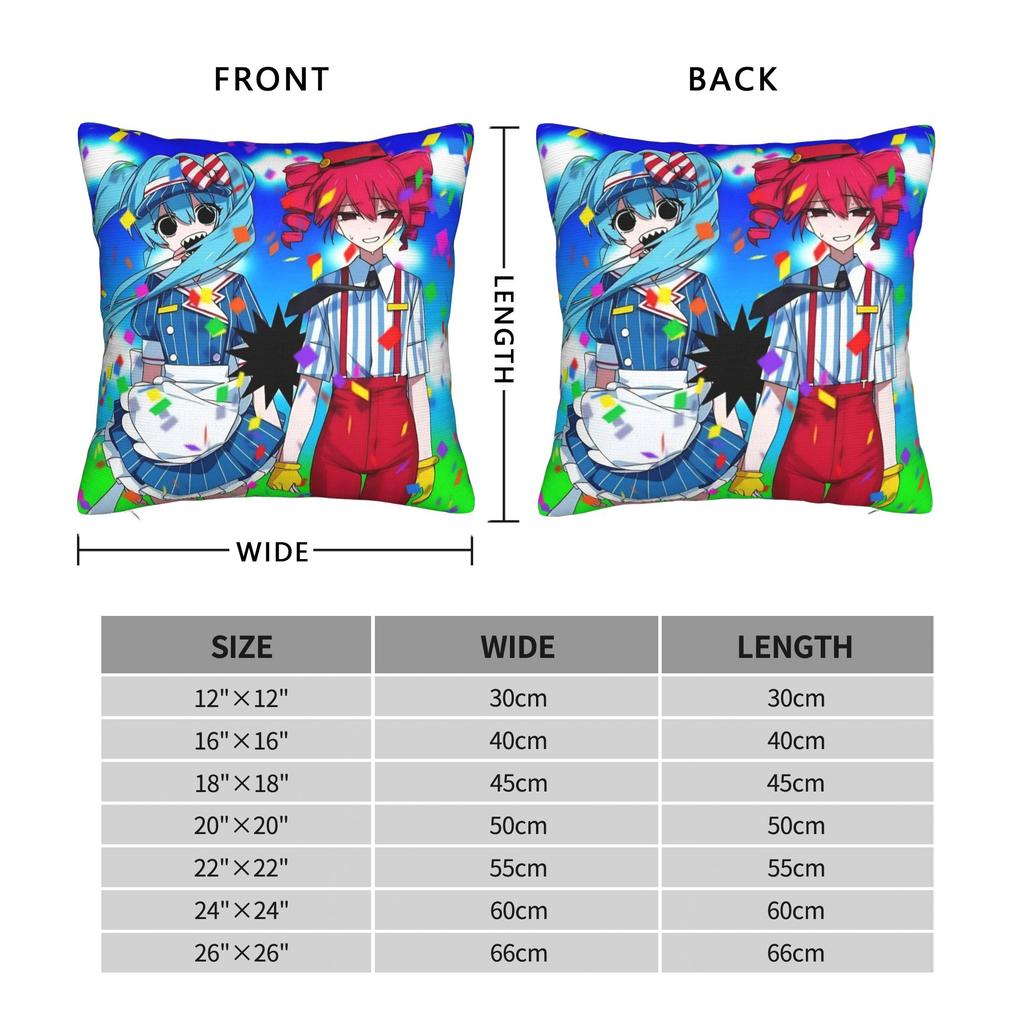 Mesmerizer Kasane Teto Square Pillow Case Virtual Singer Cushion Cover Vintage Zippered Decorative Pillowcover for Seat 18"x18"