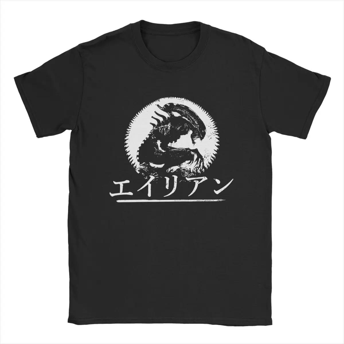

Мужская футболка Xenomorph Alien Movie Vintage Pure Cotton Tee Shirt Short Sleeve T Shirt Round Gate Clothing Plus Size S чёрный