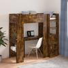 Loft Bed Frame with Desk Smoked Oak