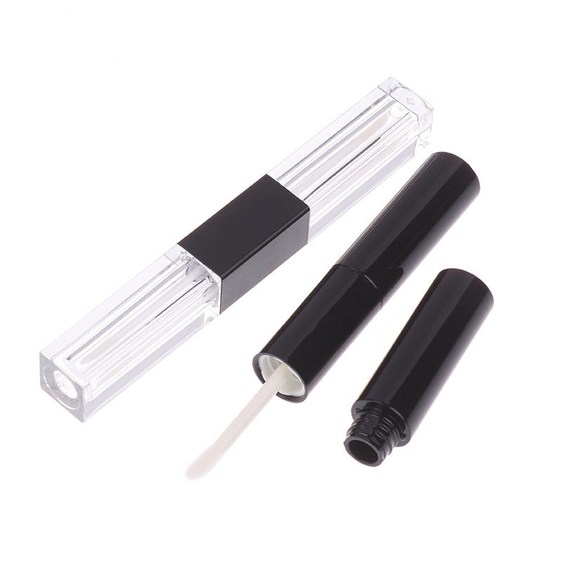 Dobbeltsidig Tom Klar Leppegloss Tube Påfyllbar Mini Leppepomade Flasker Leppestift Beholdere For Reiser Kvinner Jenter Diy Sminke