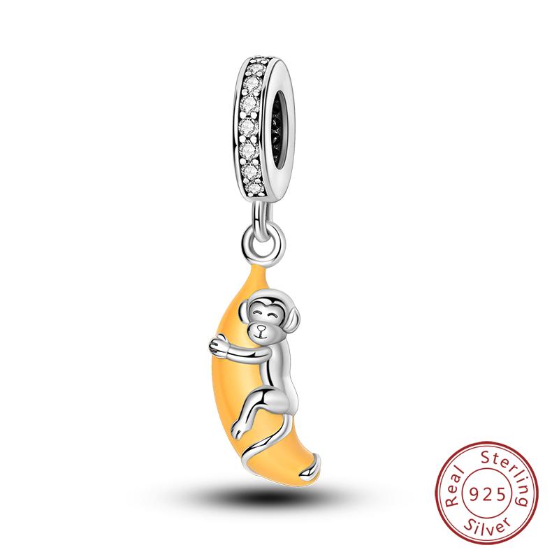 Copper Little Bear Soft Candy Coffee Strawberry Cake Afternoon Tea Charms Beads Fit Qikaola Bracelets Diy Jewelry