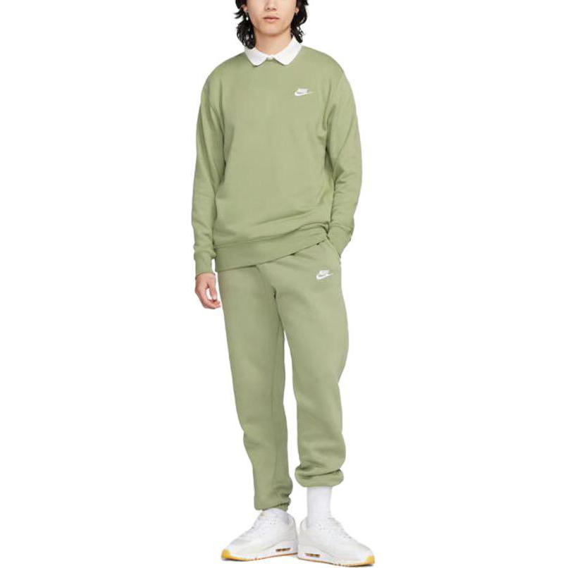 Nike Logo Fitted Crew Neck Long Sleeve Sweatshirt Men Tops Green BV2667-386